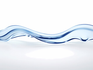 Abstract Blue Water Wave Splash Isolated on White Background