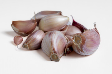 Garlic on white background