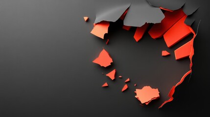 A black paper background with a jagged tear, revealing bright red discount numbers for a Black Friday promotion.
