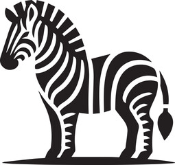 Zebra Black and White Vector illustration