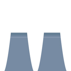 Industrial chimney. Manufacturing industrial chimney, toxic air chimney pipes, factory chimney smoke pollution vector illustration. Plant emitting dirty smog, air pollution