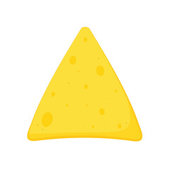 Nachos chip vector. Tortilla chips or nachos tortillas flat vector color icon.