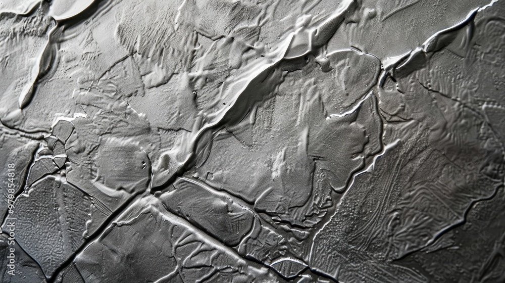Poster close up of textured gray surface with raised section and white background for customization ideal f