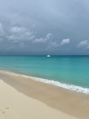 beach with stormy sky