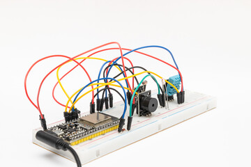 DIY prototype electronic project on a breadboard