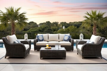 Elegant Rattan Outdoor Lounge Couches and Armchairs for Luxury Outdoor Living