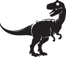 Tyrannosaurus black silhouette clip art sketch © Masud