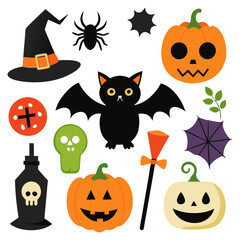 Obraz premium Halloween element collection white background
