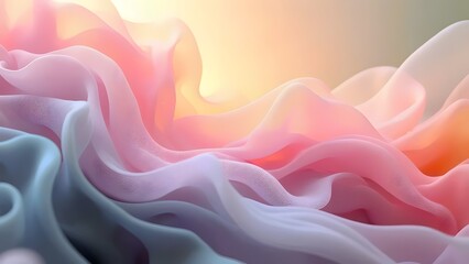Obraz premium Abstract Waves in Pink and Blue: Dreamy and Romantic Background