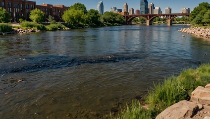 Fototapeta premium South Platte River in downtown Denver.