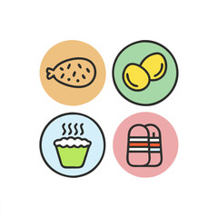 Food vector icon collection