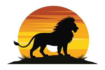 a lion against the horizon S.eps