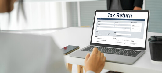 Online tax return form for submitting individual income tax return form snugly on the internet...