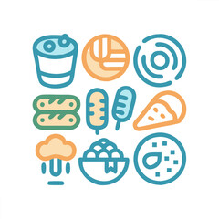 Food vector icon collection