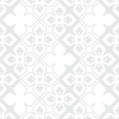 Abstract floral seamless pattern. Gray and white. Vector background.