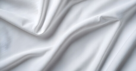 Obraz premium White cloth background with soft smooth waves flowing on surface