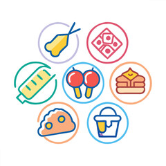 Food vector icon collection