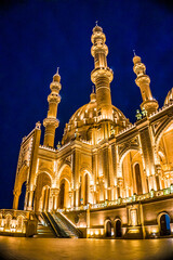 Obraz premium Night Vision of Heydar Mosque. Baku, Azerbaijan.