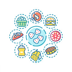Food vector icon collection