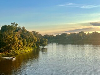 sunset over the lake