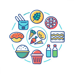 Food vector icon collection