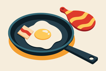 Camping cuisine chicken egg with a bright G.eps