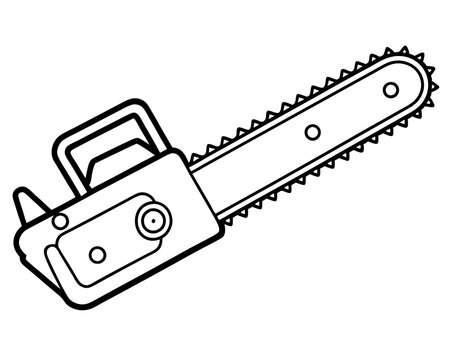 black and white chainsaw outline clip art preview