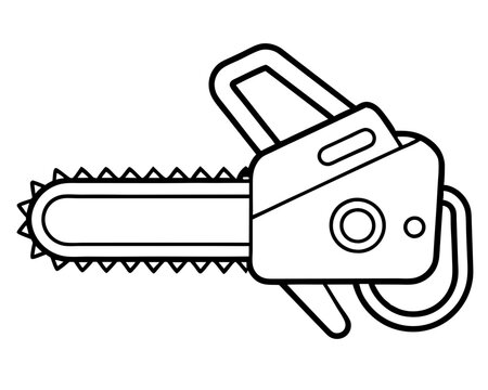 black and white chainsaw tool clip art preview