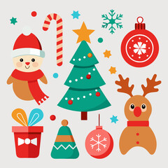 Christmas  element collection vector icon