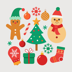 Christmas  element collection vector icon