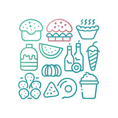 Food vector icon collection