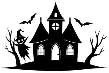 haunted house illustration