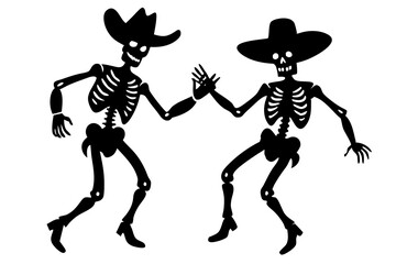 Western Halloween Cowboy Skeletons Dance