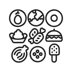 Food vector icon collection