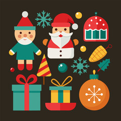 Christmas  element collection vector icon