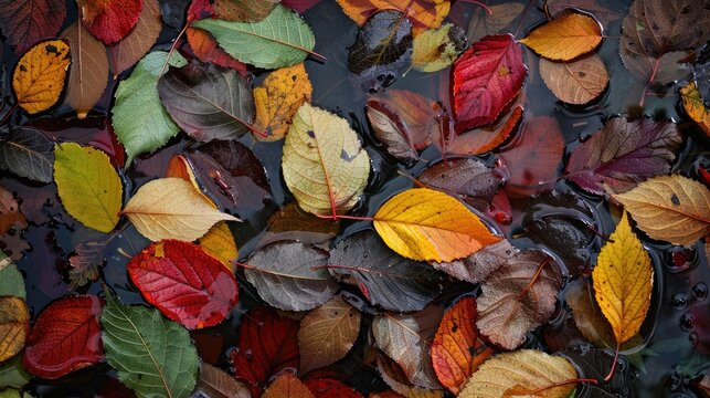 Colorful autumn leaves mark seasonal change