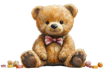 Fototapeta premium a teddy bear wearing a bow tie. 