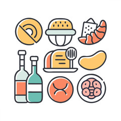 Collection of food vector icon designs