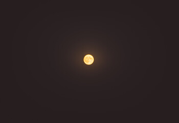 Full moon, beautiful yellow sky, uncovered moon in the sky, beautiful moon, full moon, full moon over the Polish sky, księżyc w pełni, gold Full moon © Silesia