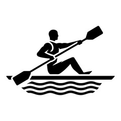 Rowboat Silhouette Vector Icon