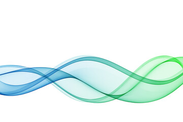 Blue and green transparent wave flow.
