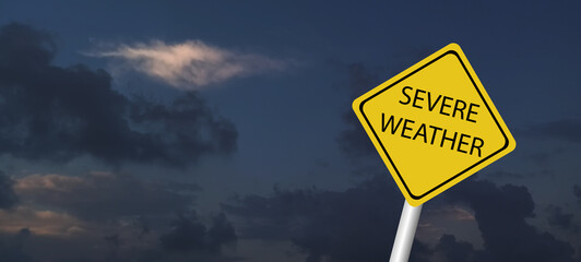 Digital sign on the highway stating that Use Be Cautioned in Severe Weather.