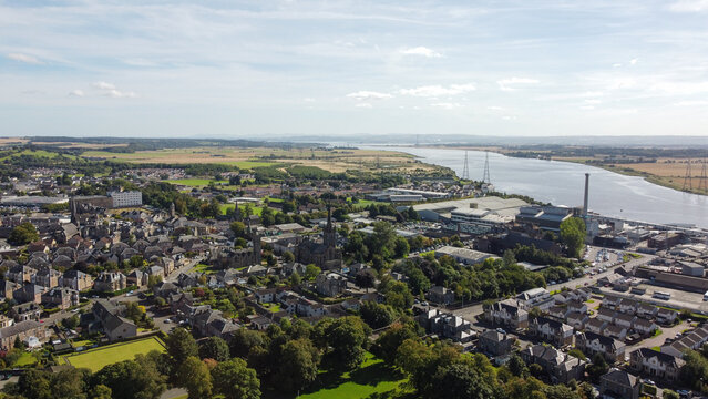 Scotland, the coast of the River Forth and the town of Alloa