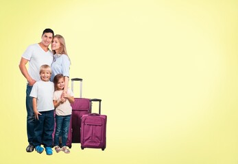 Happy fun family at vacation portrait.