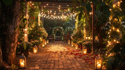 Obraz premium Decorations for engagement featuring available space for names