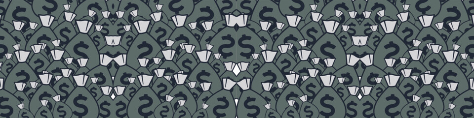 Dollars Money bag filled Pattern Design.  © Mazhar