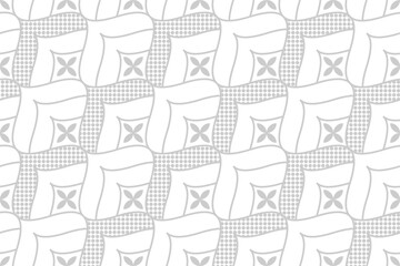 Fototapeta premium Abstract geometric seamless pattern. Gray and white vector background.