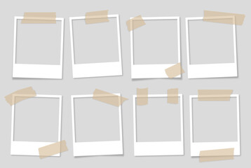 polaroids  tape empty transparent background
