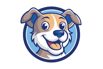 Fototapeta premium dog's head with cawaii smile inscribed F.eps