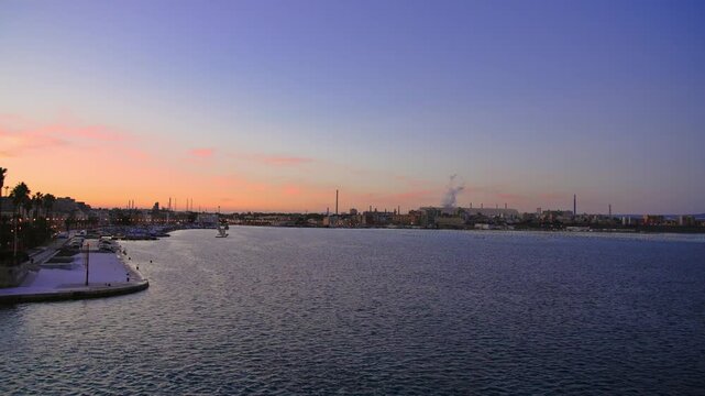 industrial area of ​​Taranto with the Ilva steelworks in the background
